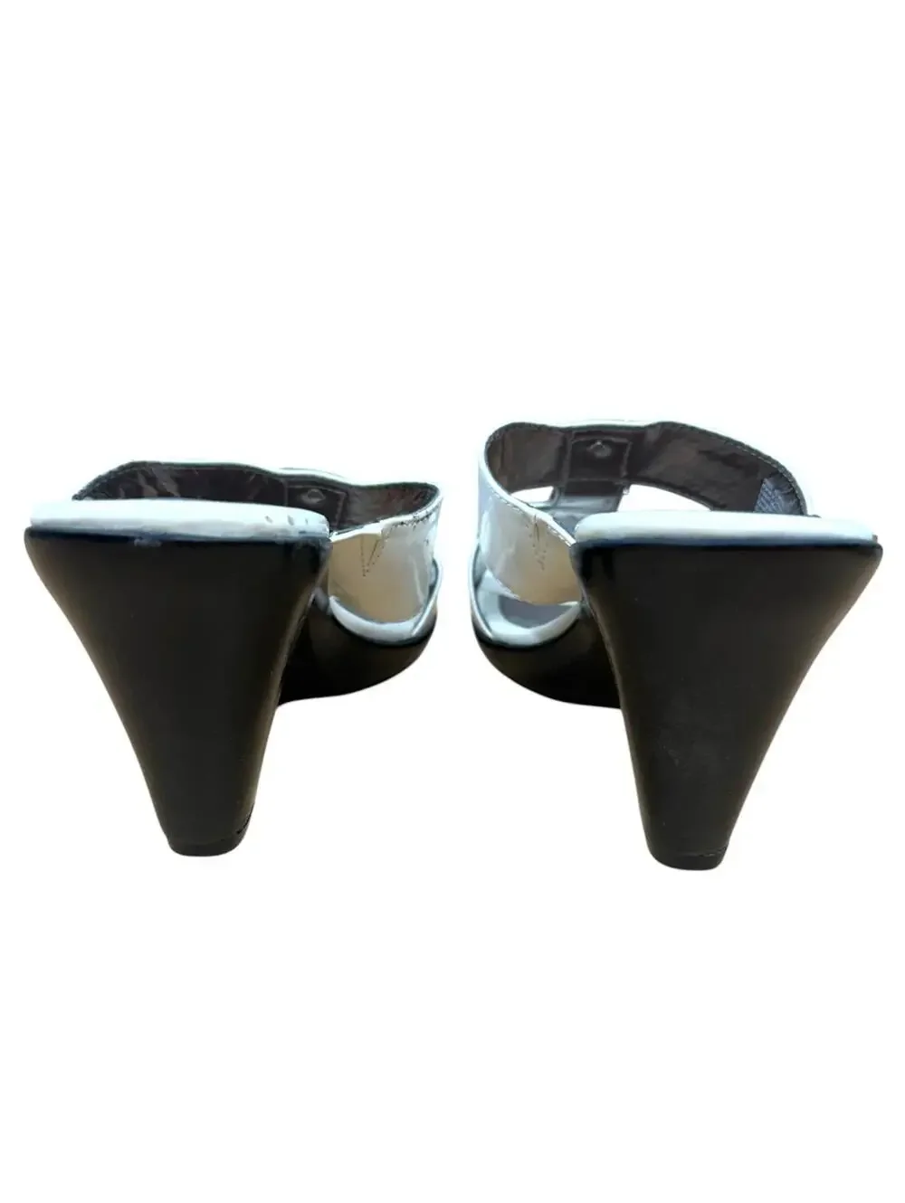 Croft & Barrow White Patent Gold‎ Tile Wedge Sandals